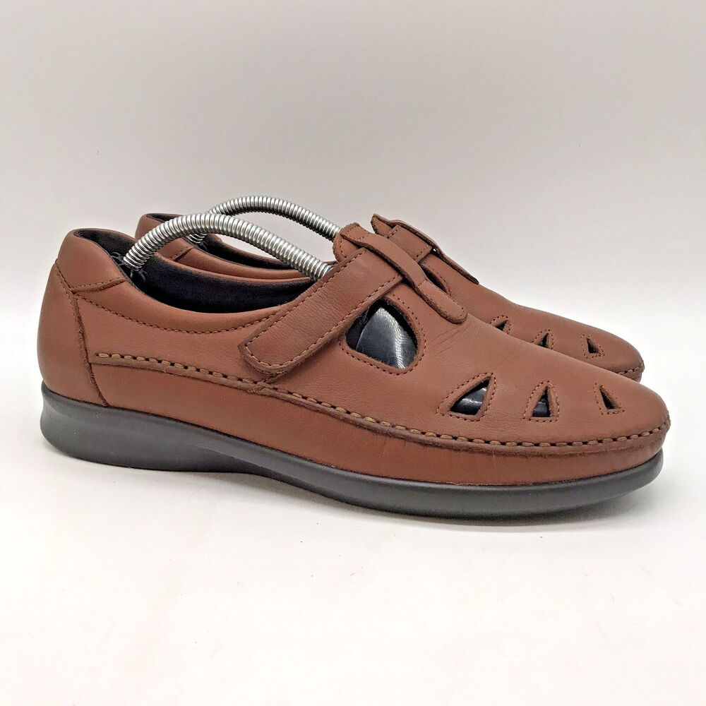 SAS Roamer Easy Strap Mary Jane Shoes Women's 8.5N Brown Leather Tripad Comfort